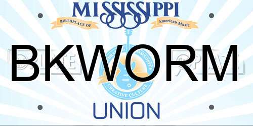 BKWORM Mississippi License Plate