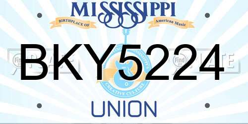 BKY5224 Mississippi License Plate