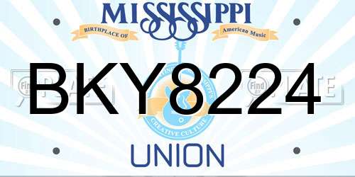 BKY8224 Mississippi License Plate