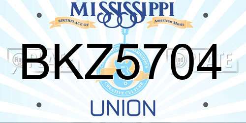BKZ5704 Mississippi License Plate