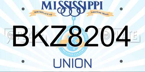 BKZ8204 Mississippi License Plate