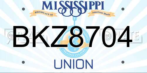 BKZ8704 Mississippi License Plate