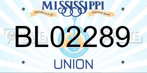 BL02289 Mississippi License Plate