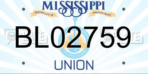 BL02759 Mississippi License Plate