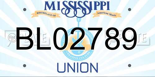 BL02789 Mississippi License Plate