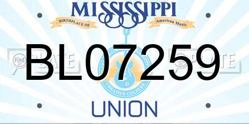 BL07259 Mississippi License Plate