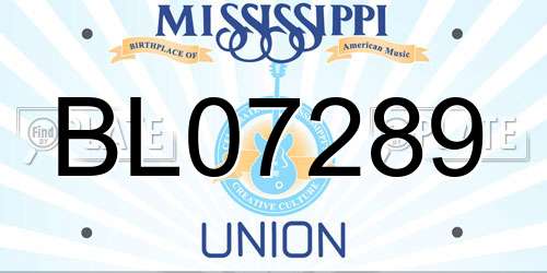 BL07289 Mississippi License Plate