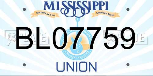 BL07759 Mississippi License Plate
