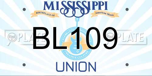 BL109 Mississippi License Plate