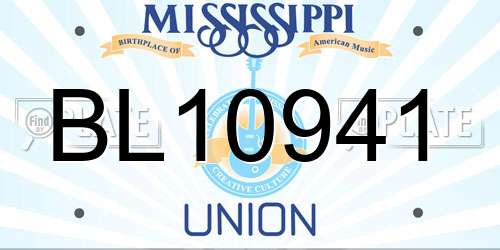 BL10941 Mississippi License Plate