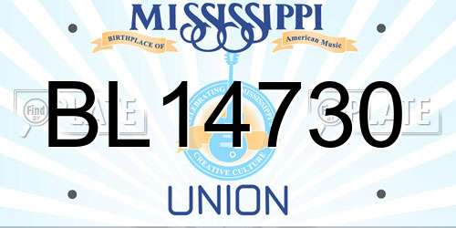 BL14730 Mississippi License Plate