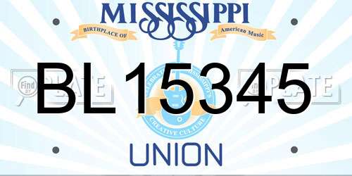 BL15345 Mississippi License Plate