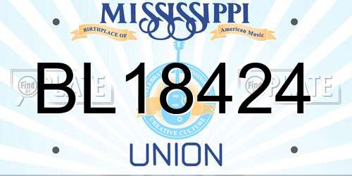 BL18424 Mississippi License Plate