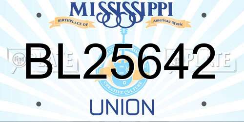 BL25642 Mississippi License Plate