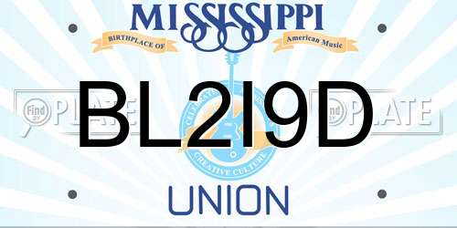 BL2I9D Mississippi License Plate