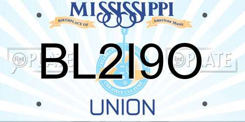 BL2I9O Mississippi License Plate