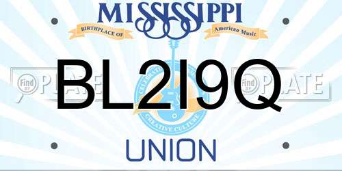 BL2I9Q Mississippi License Plate