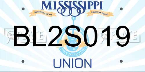BL2S019 Mississippi License Plate