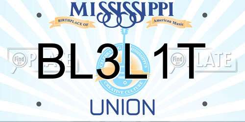 BL3L1T Mississippi License Plate