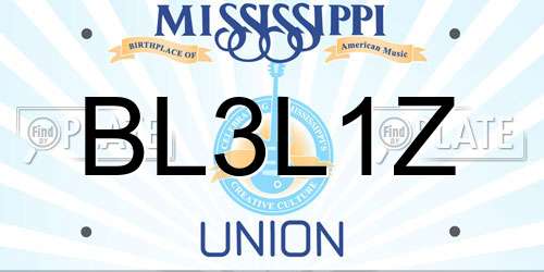 BL3L1Z Mississippi License Plate