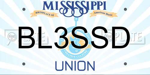 BL3SSD Mississippi License Plate