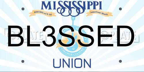 BL3SSED Mississippi License Plate