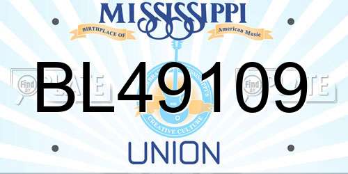 BL49109 Mississippi License Plate