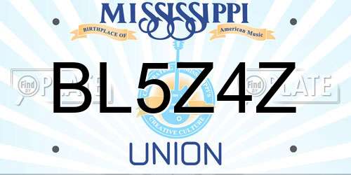 BL5Z4Z Mississippi License Plate