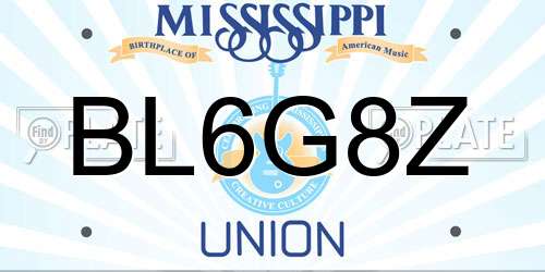 BL6G8Z Mississippi License Plate