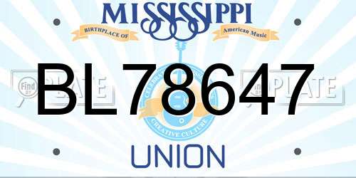 BL78647 Mississippi License Plate
