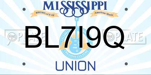 BL7I9Q Mississippi License Plate