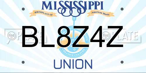 BL8Z4Z Mississippi License Plate