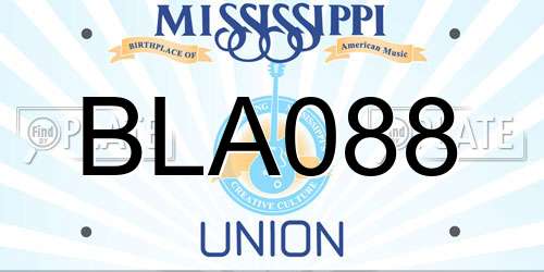 BLA088 Mississippi License Plate