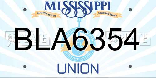 BLA6354 Mississippi License Plate