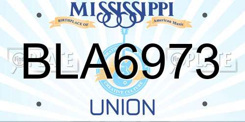 BLA6973 Mississippi License Plate