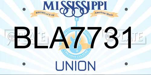 BLA7731 Mississippi License Plate