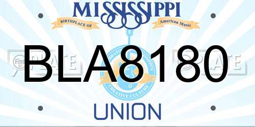 BLA8180 Mississippi License Plate