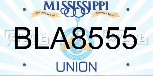 BLA8555 Mississippi License Plate