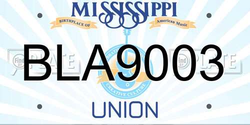 BLA9003 Mississippi License Plate