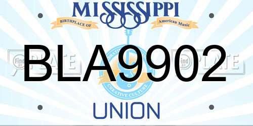 BLA9902 Mississippi License Plate