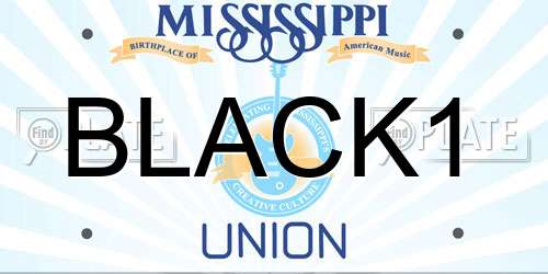 BLACK1 Mississippi License Plate