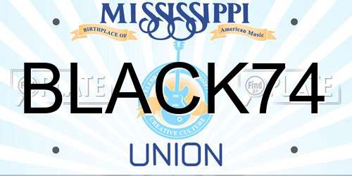 BLACK74 Mississippi License Plate