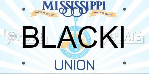 BLACKI Mississippi License Plate