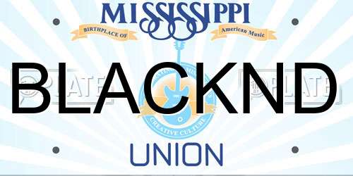 BLACKND Mississippi License Plate