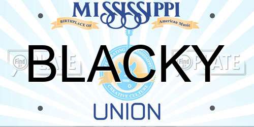 BLACKY Mississippi License Plate