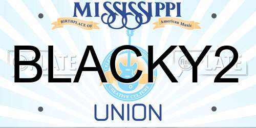 BLACKY2 Mississippi License Plate