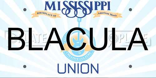 BLACULA Mississippi License Plate