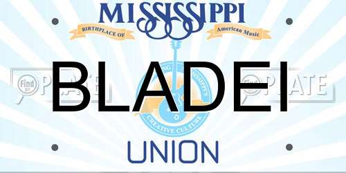 BLADEI Mississippi License Plate