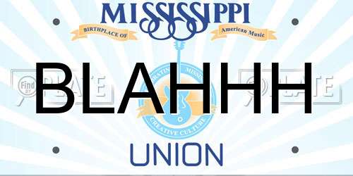 BLAHHH Mississippi License Plate