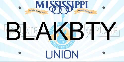 BLAKBTY Mississippi License Plate